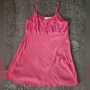 Arizona Jean Company Pink Short Dress with Lace Detail